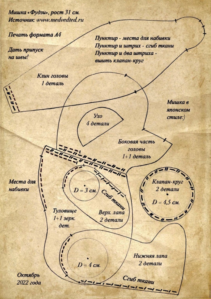 Выкройка комбинезона-основы новогоднего костюма WO281112